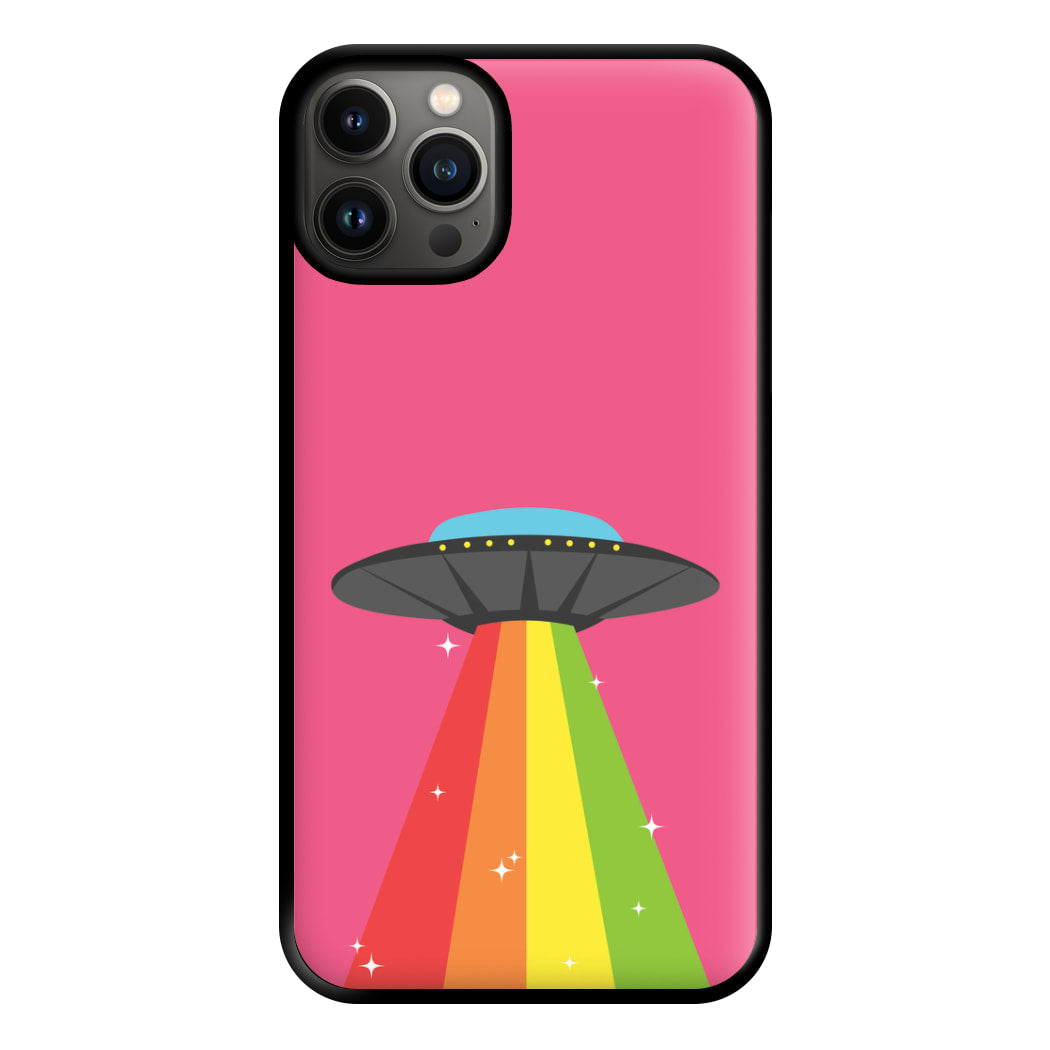 Rainbow Alien Spaceship Phone Case for iPhone 13