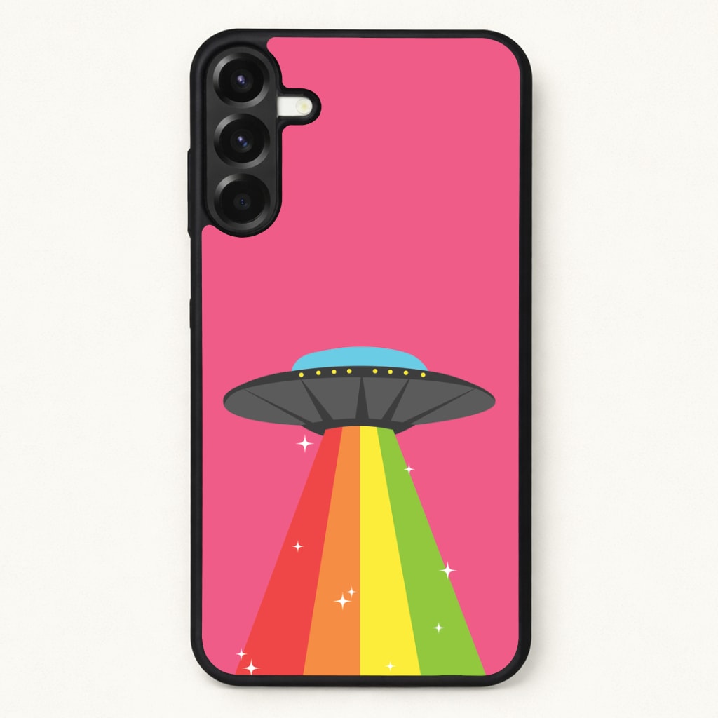 Rainbow Alien Spaceship Phone Case for Galaxy A17