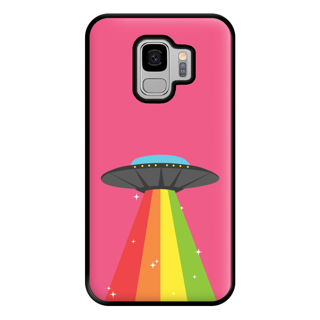 Rainbow Alien Spaceship Phone Case for Galaxy S9 Plus