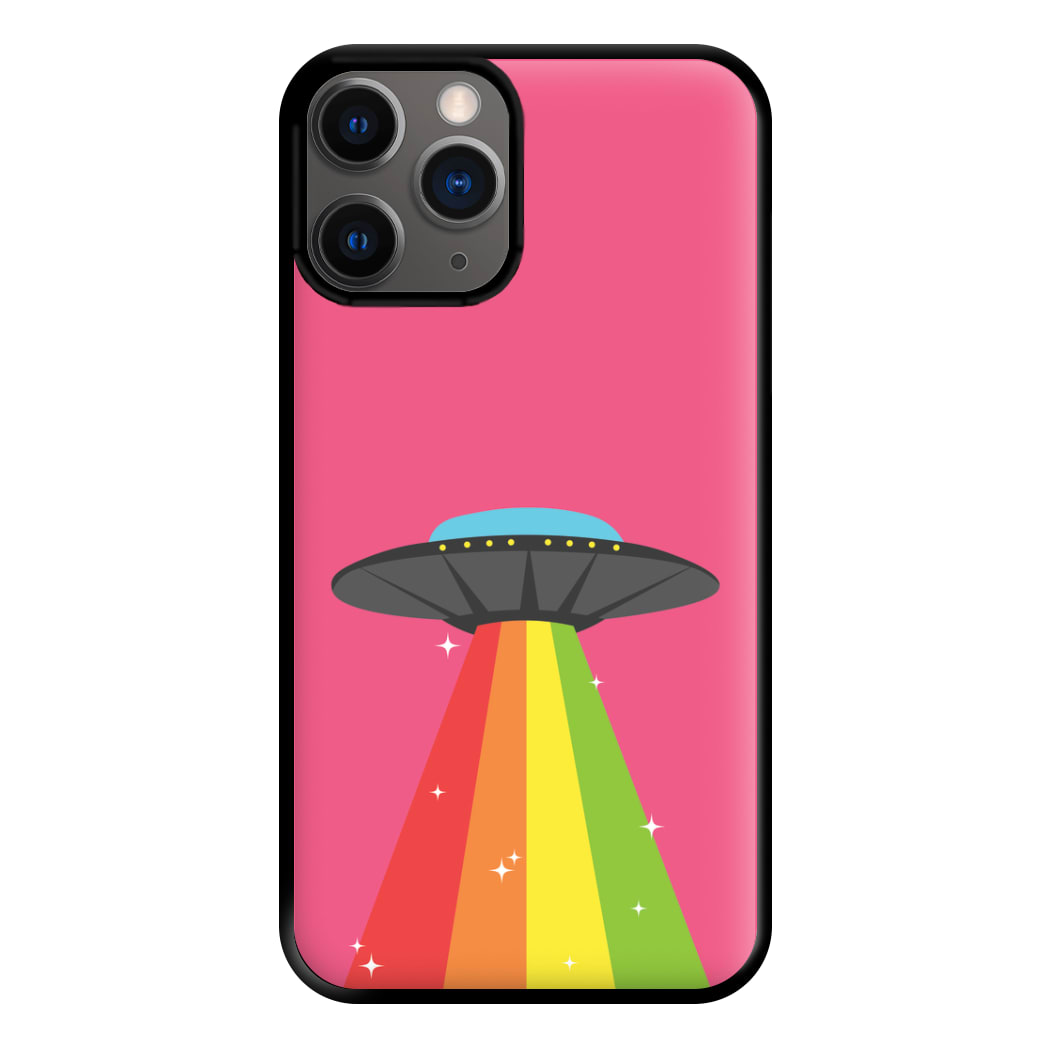 Rainbow Alien Spaceship Phone Case for iPhone 12 Pro Max