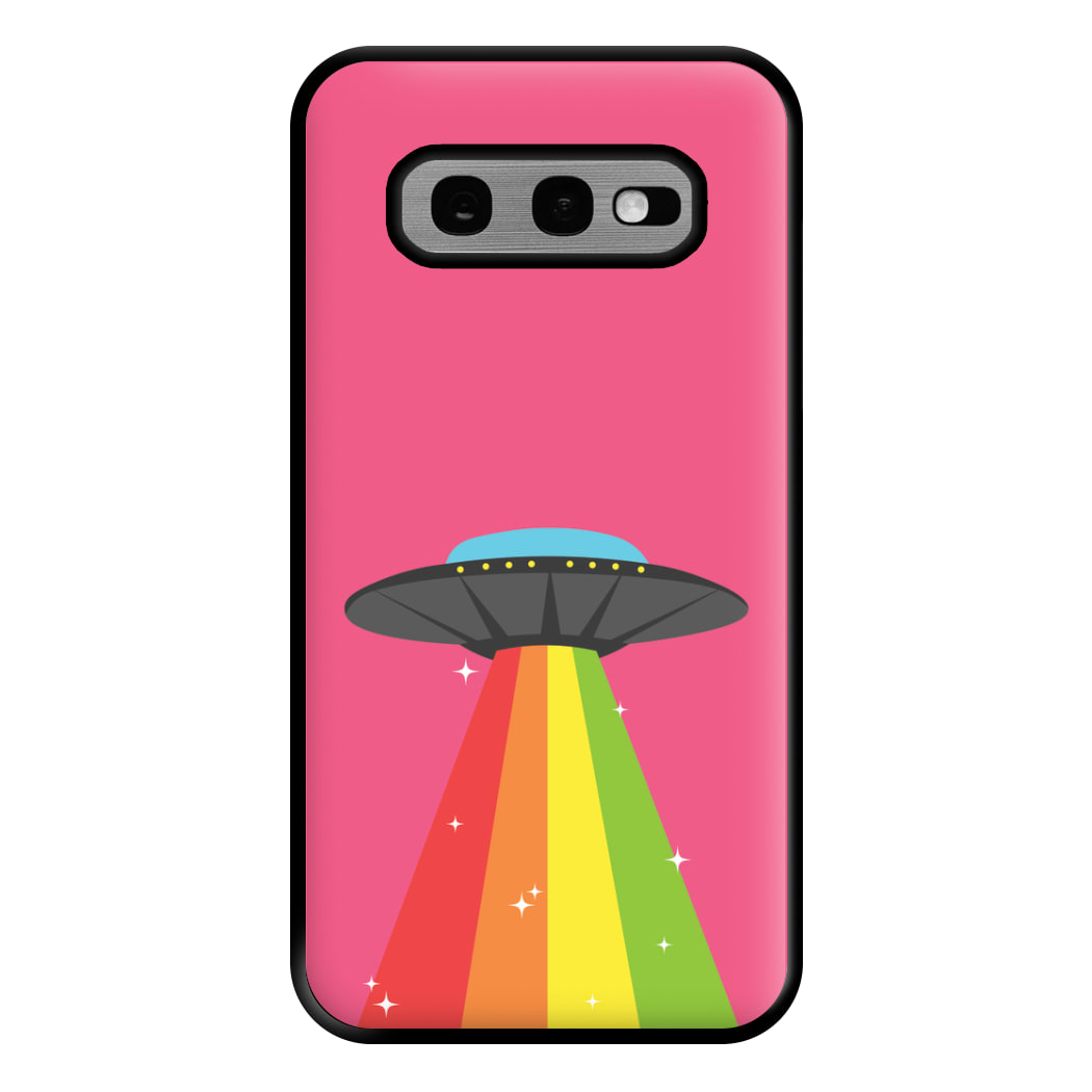 Rainbow Alien Spaceship Phone Case for Galaxy S10e