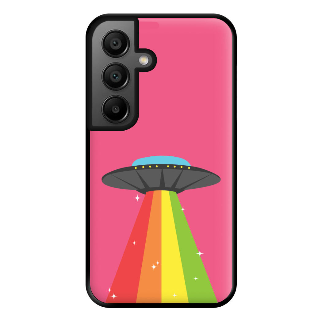 Rainbow Alien Spaceship Phone Case for Galaxy A56