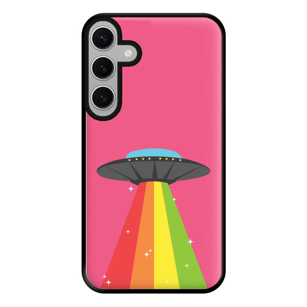 Rainbow Alien Spaceship Phone Case for Galaxy S24FE