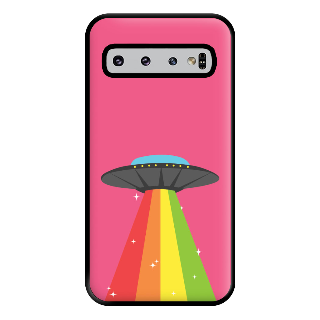 Rainbow Alien Spaceship Phone Case for Galaxy S10 Plus