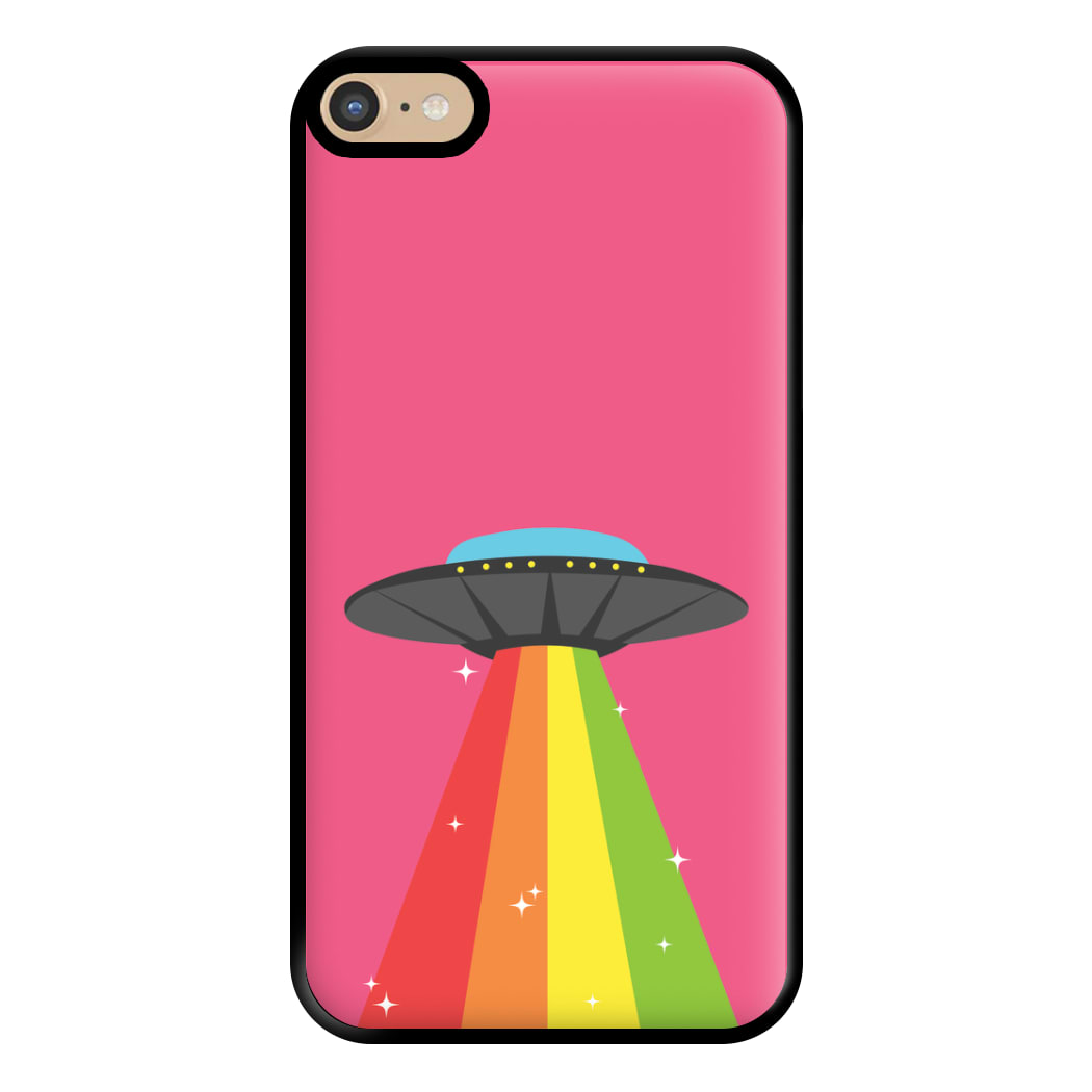 Rainbow Alien Spaceship Phone Case for iPhone 6 Plus / 7 Plus / 8 Plus