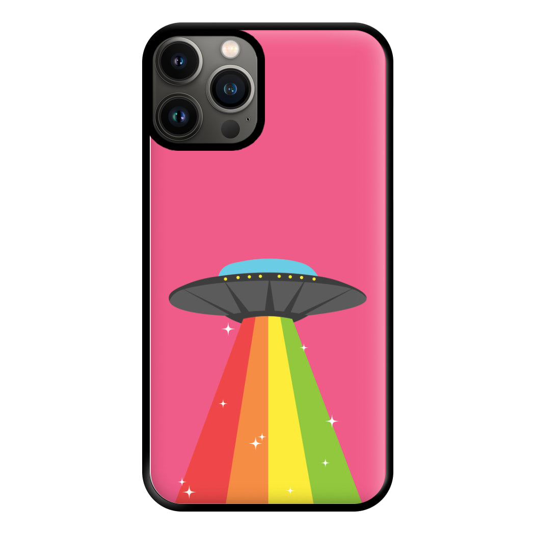 Rainbow Alien Spaceship Phone Case for iPhone 13 Pro Max