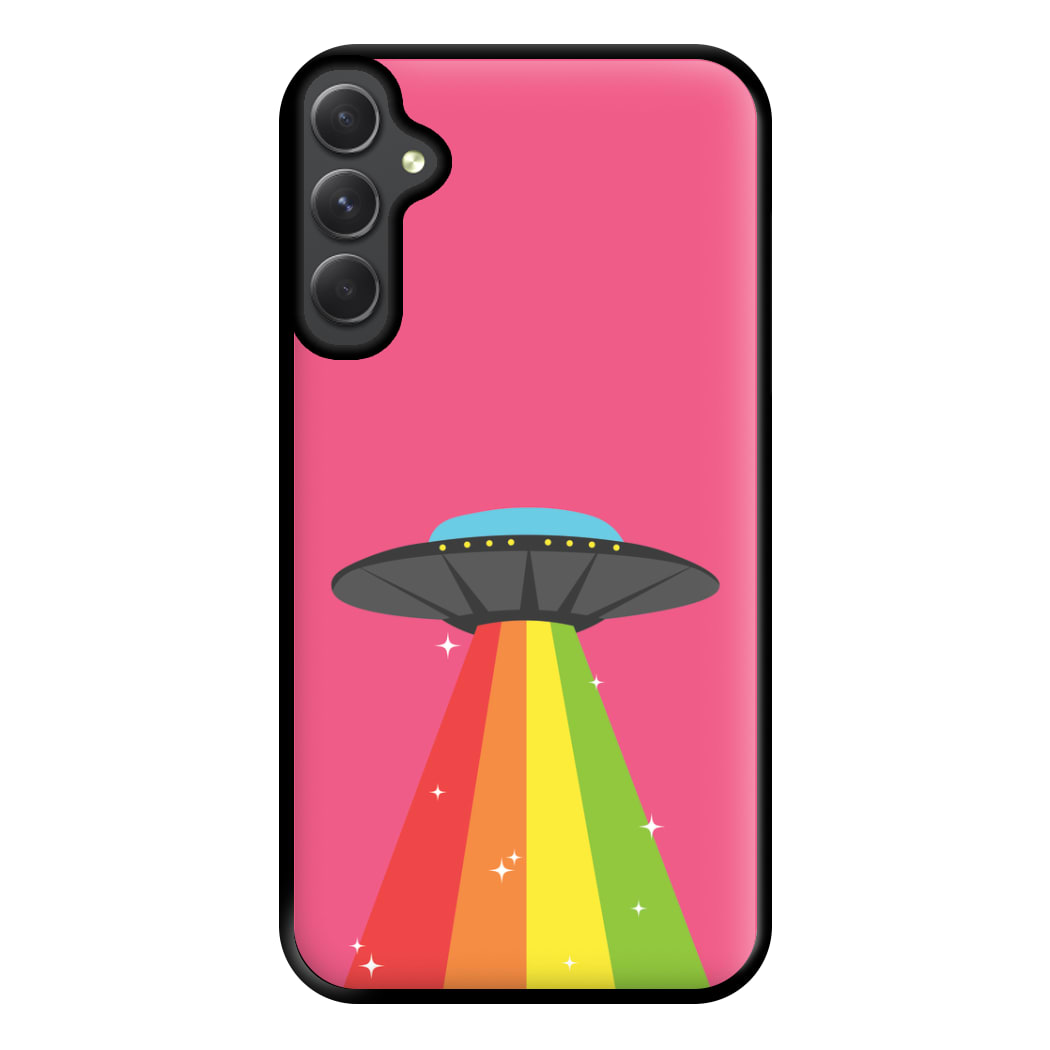 Rainbow Alien Spaceship Phone Case for Galaxy A54