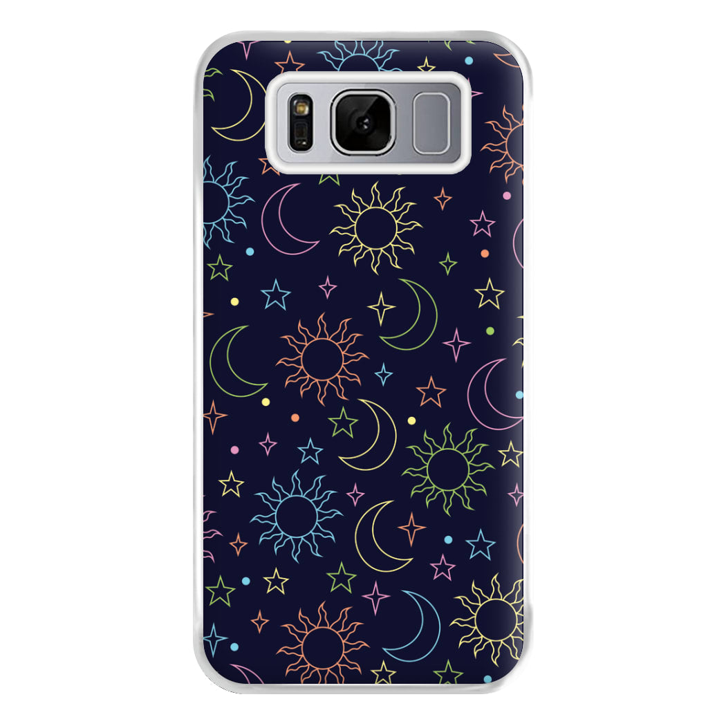 Sun, Moon And Stars Pattern Rainbow Phone Case for Galaxy S8 Plus