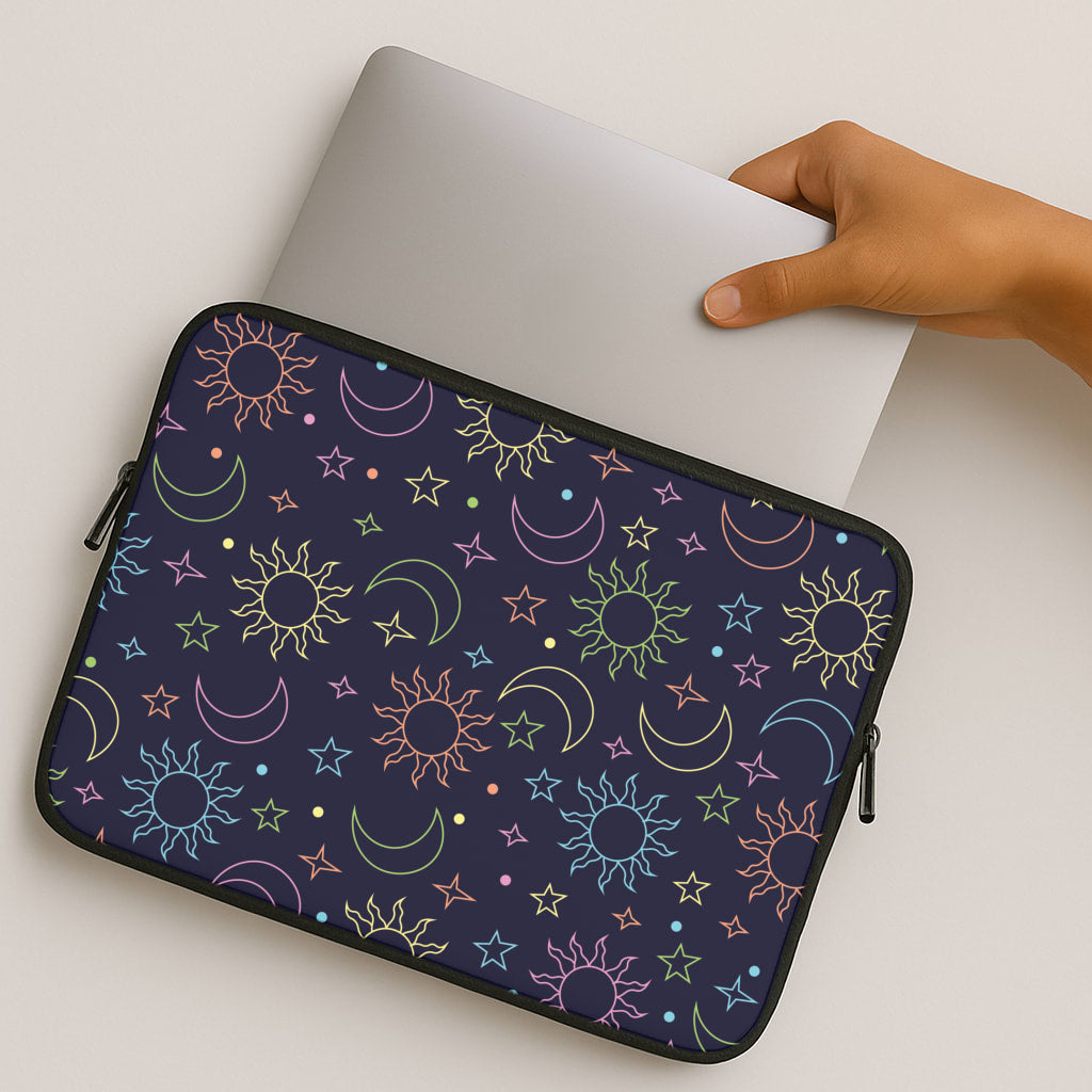 Sun, Moon And Stars Pattern Rainbow MacBook Case