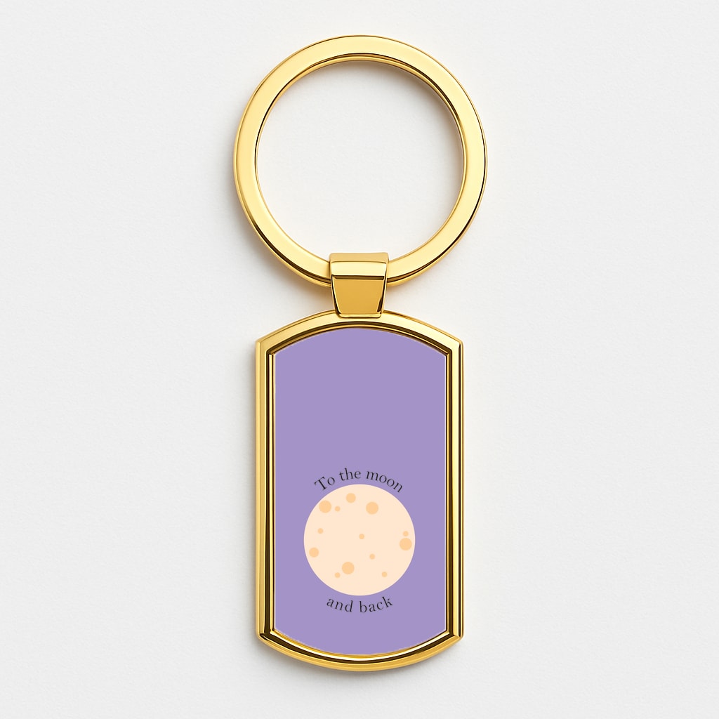To The Moon And Back Gold Keyring