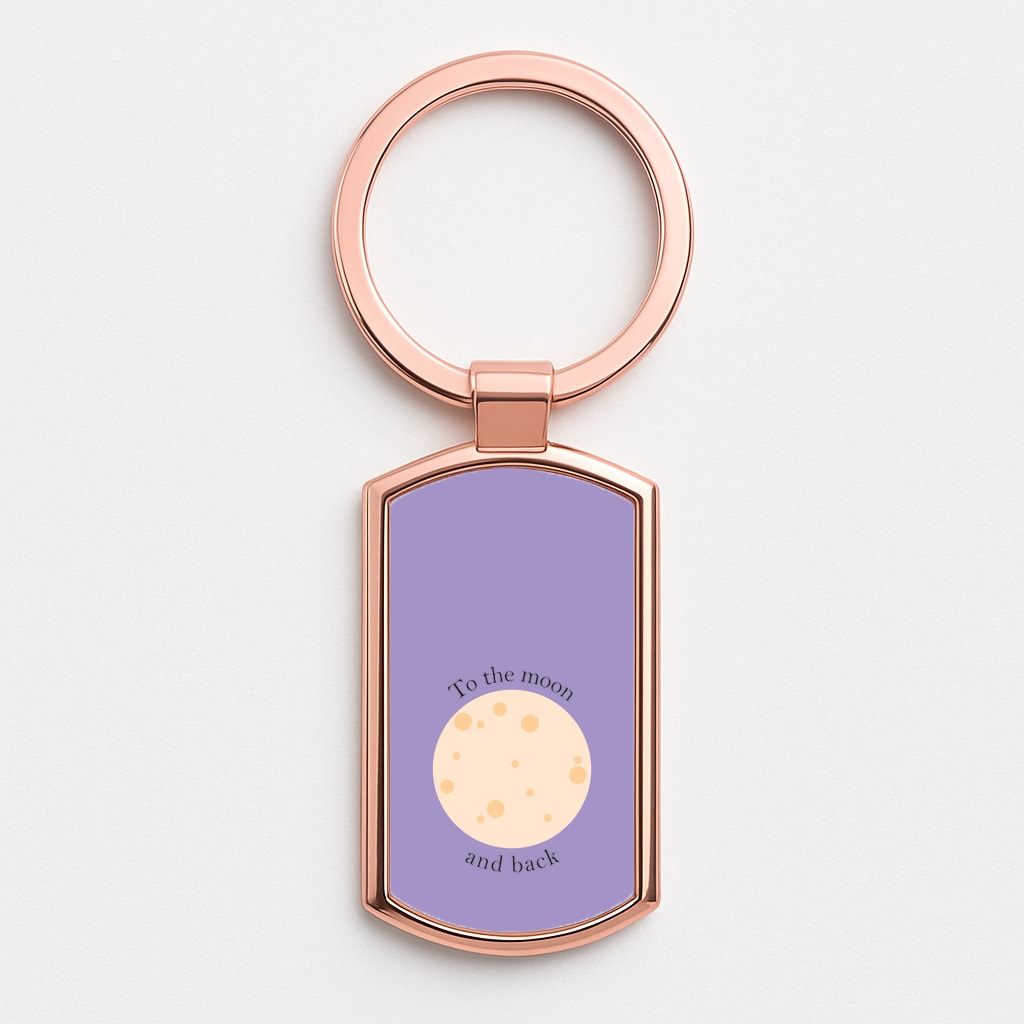 To The Moon And Back Rose Gold Keyring