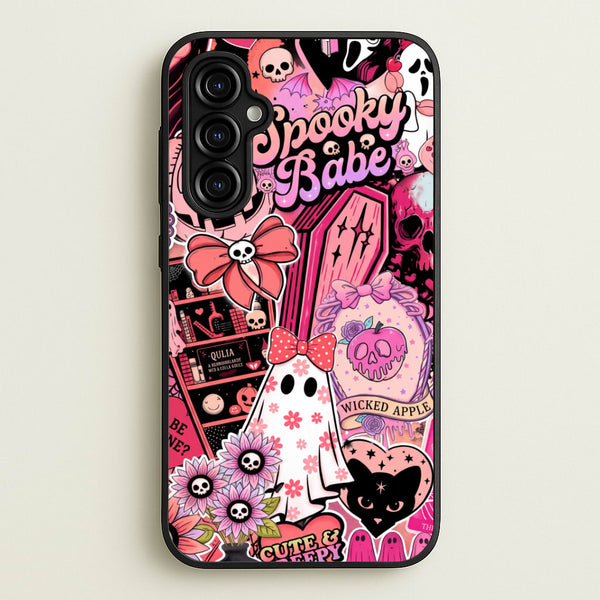 Spooky Babe Sticker Collage Phone Case - Galaxy A54 / Standard
