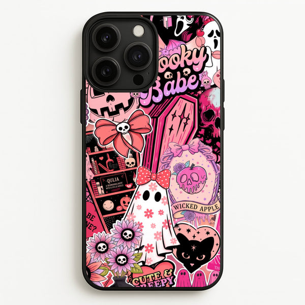 Spooky Babe Sticker Collage Phone Case - iPhone 13 Pro / Standard
