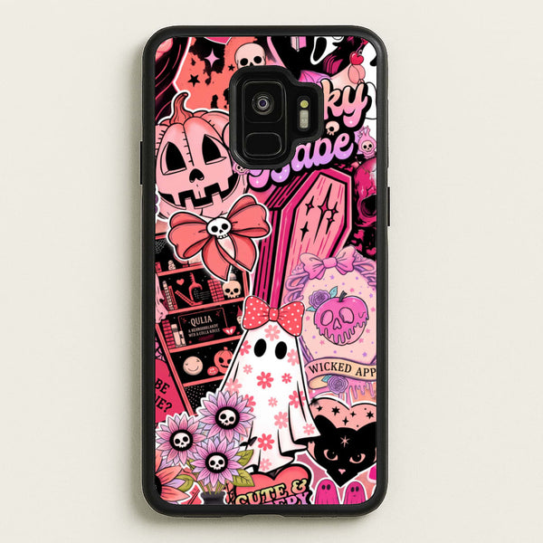Spooky Babe Sticker Collage Phone Case - Galaxy S9 / Standard