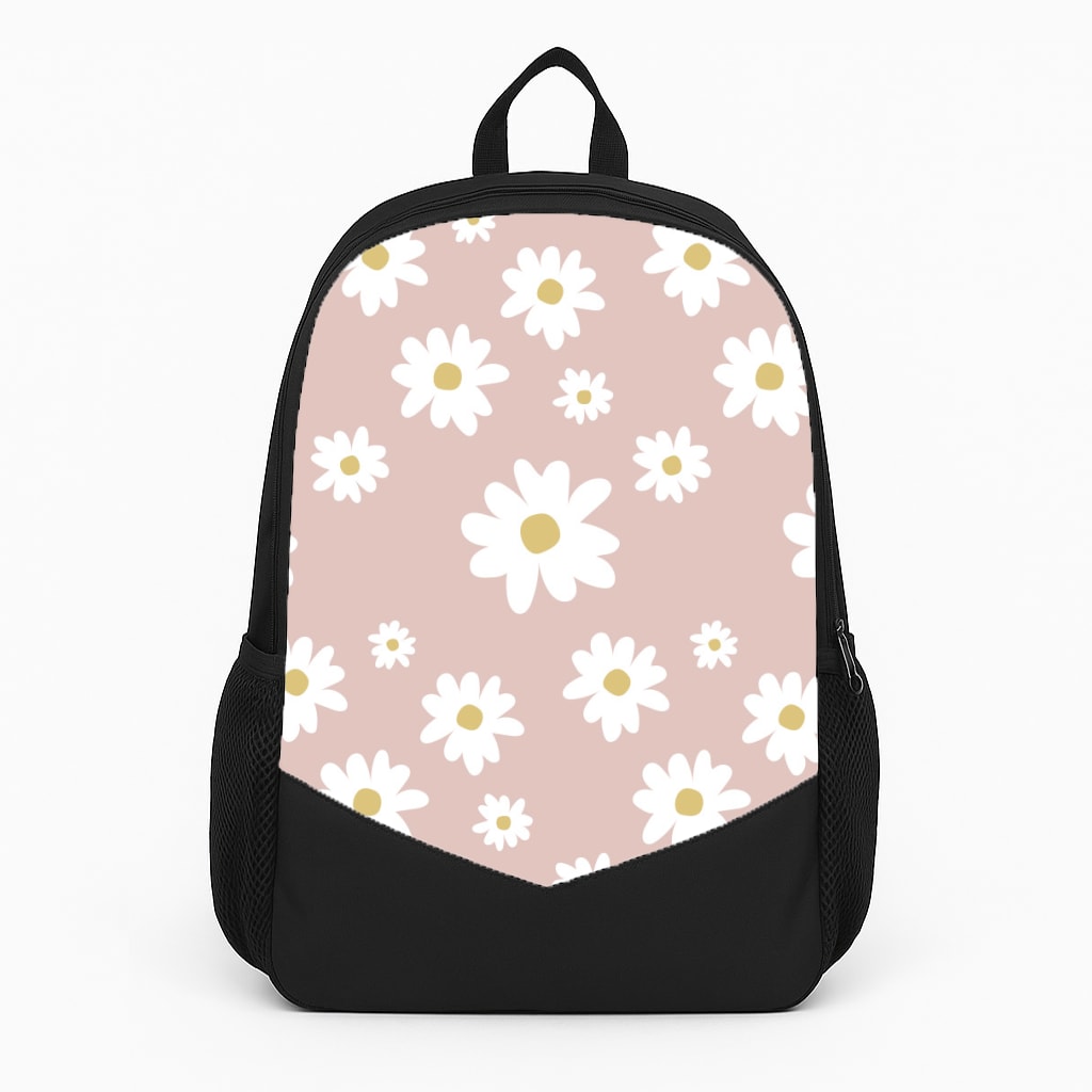 Spring Daisy Pattern Large Backpack