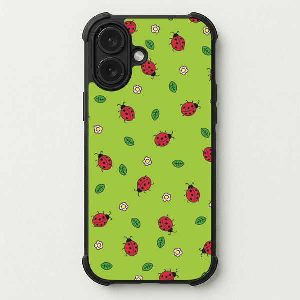 Ladybugs And Flowers - Spring Patterns Phone Case — Bumper case