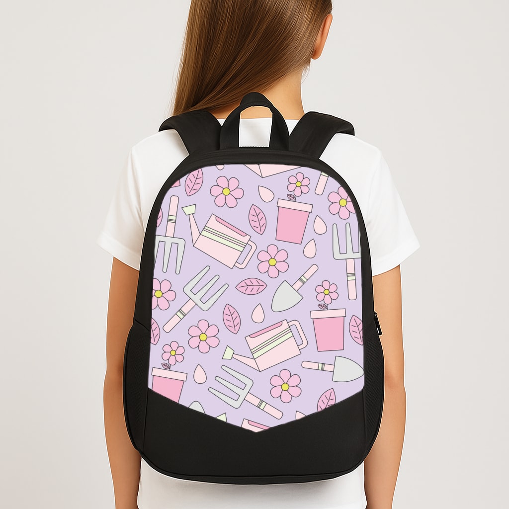 Gardening Tools - Spring Patterns Large School Bag