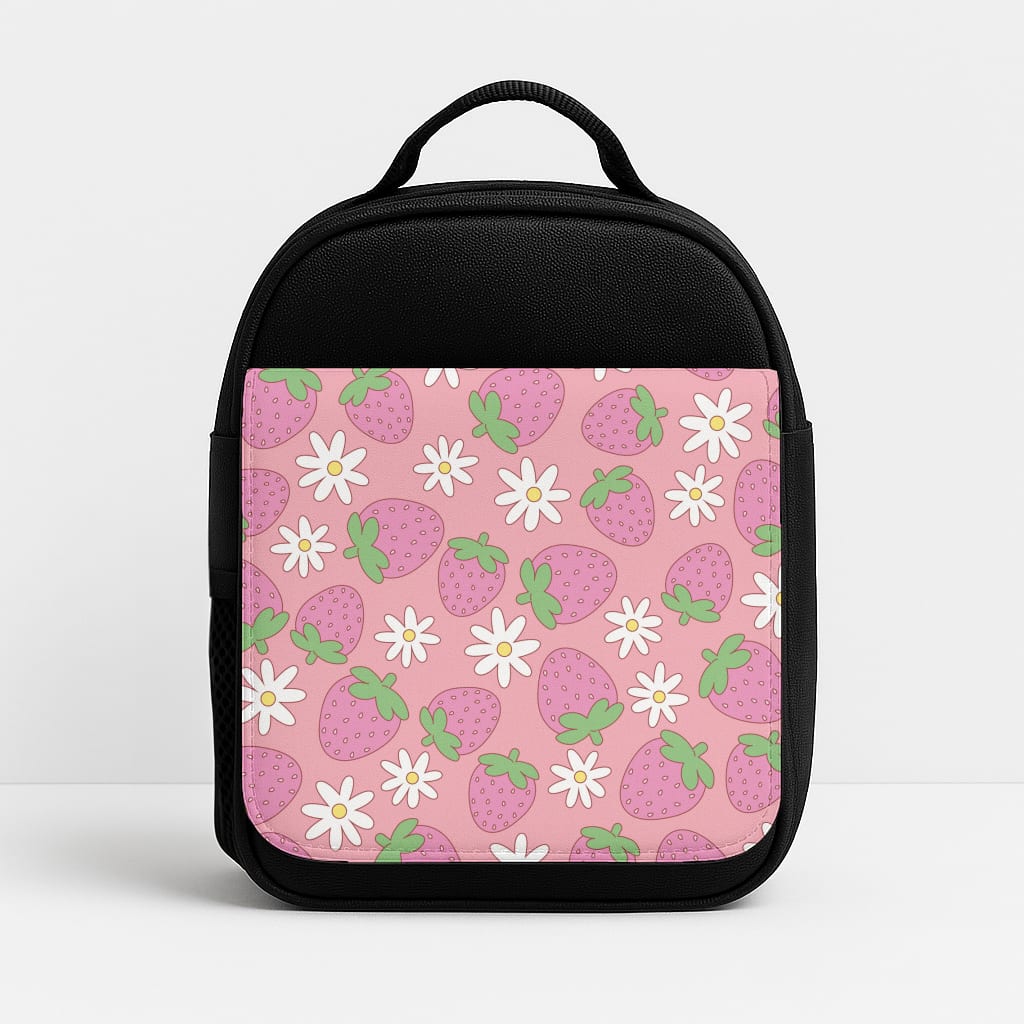 Pink Strawberries - Spring Patterns Lunchbox