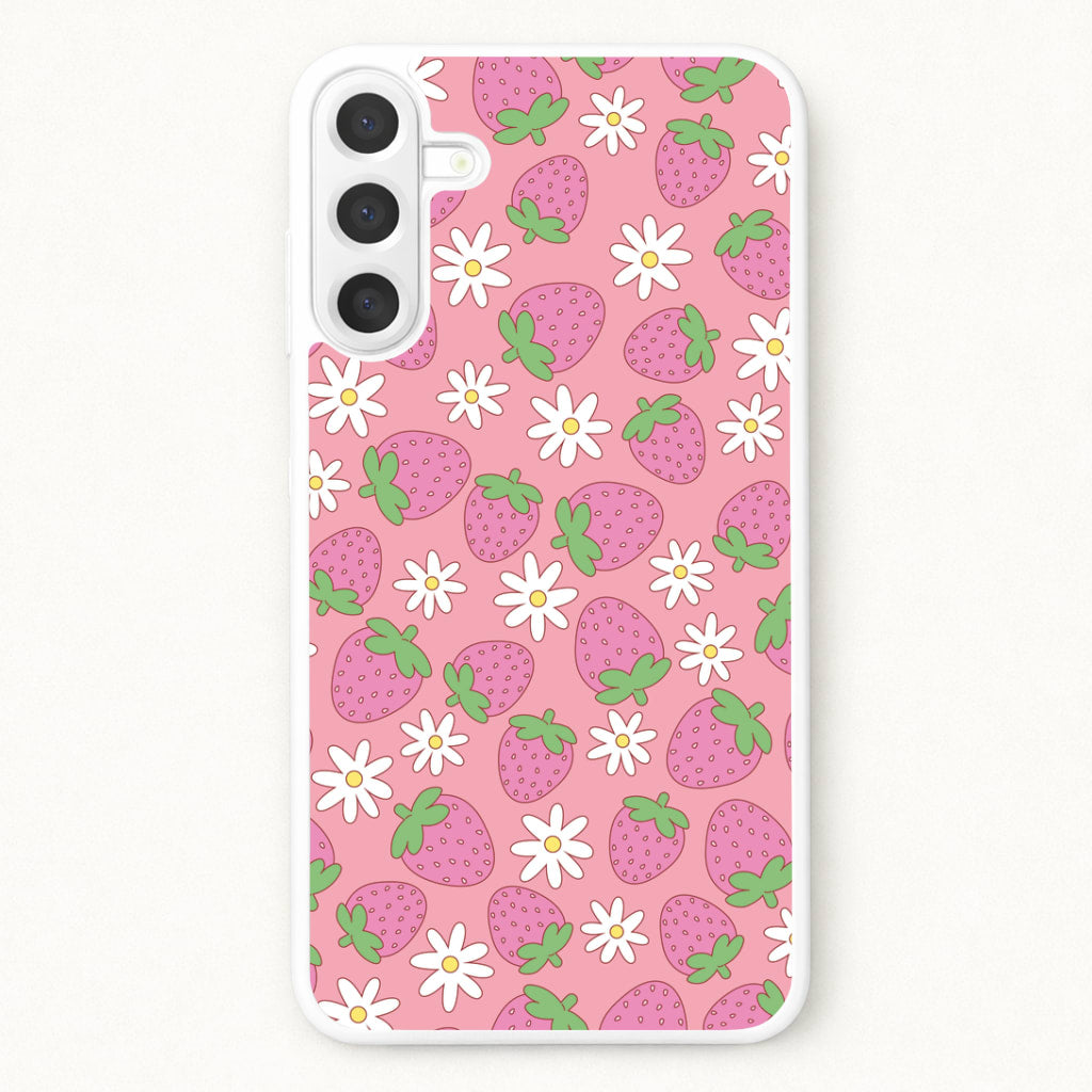 Pink Strawberries - Spring Patterns Phone Case for Galaxy A17