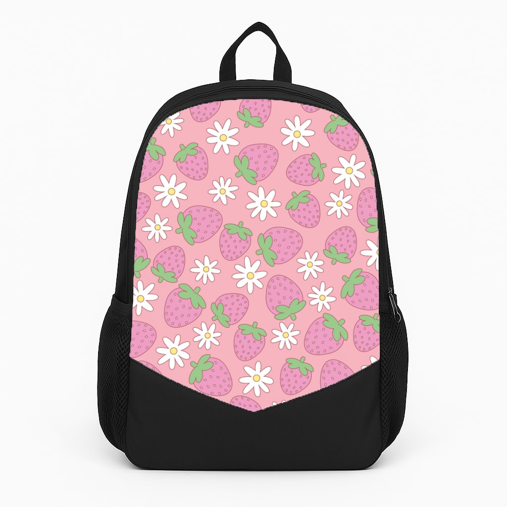 Pink Strawberries - Spring Patterns Backpack