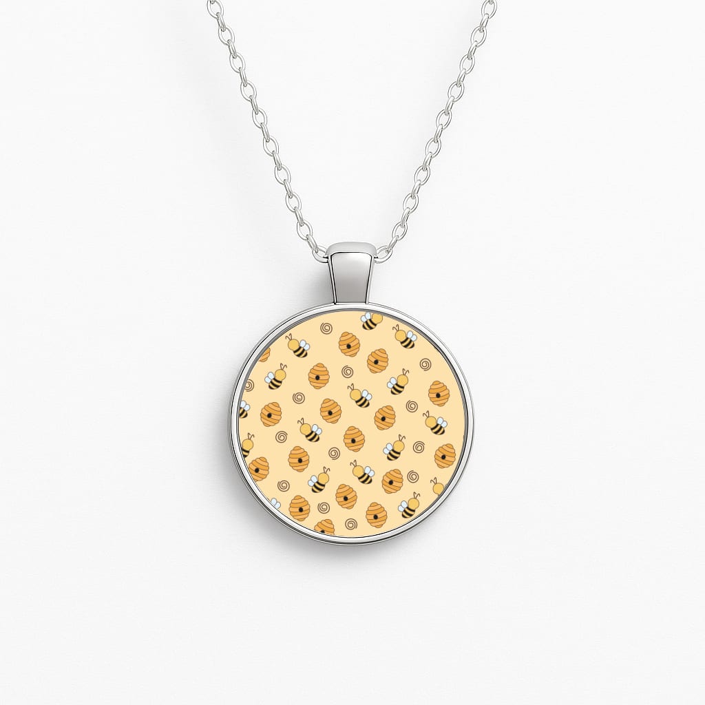 Honey Bees - Spring Patterns Circle Necklace