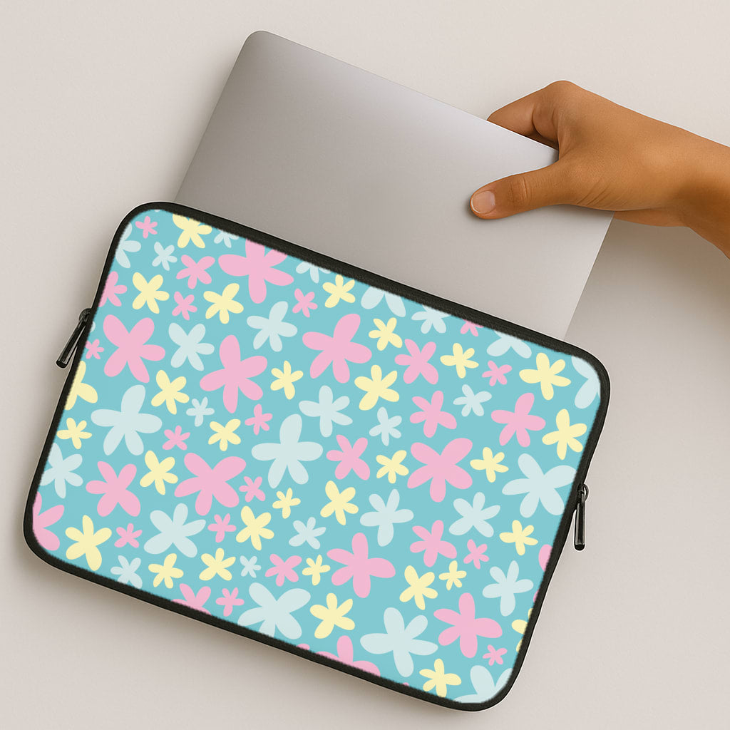 Blue, Pink And Yellow Flowers - Spring Patterns MacBook Case