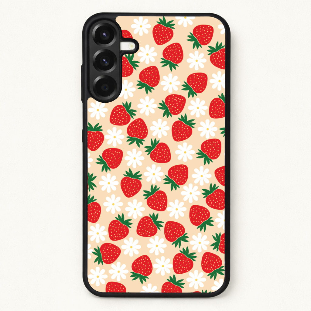 Strawberries and Flowers - Spring Patterns Phone Case for Galaxy A57