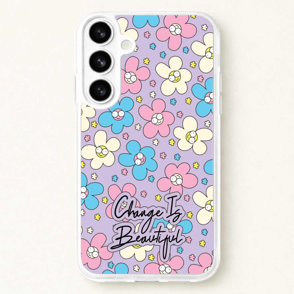 Happy Flowers Pattern Phone Case for Galaxy S26 Plus