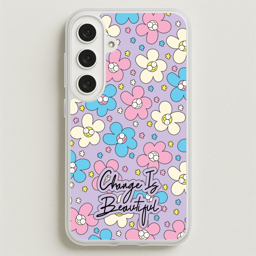 Happy Flowers Pattern Phone Case for Galaxy S25FE