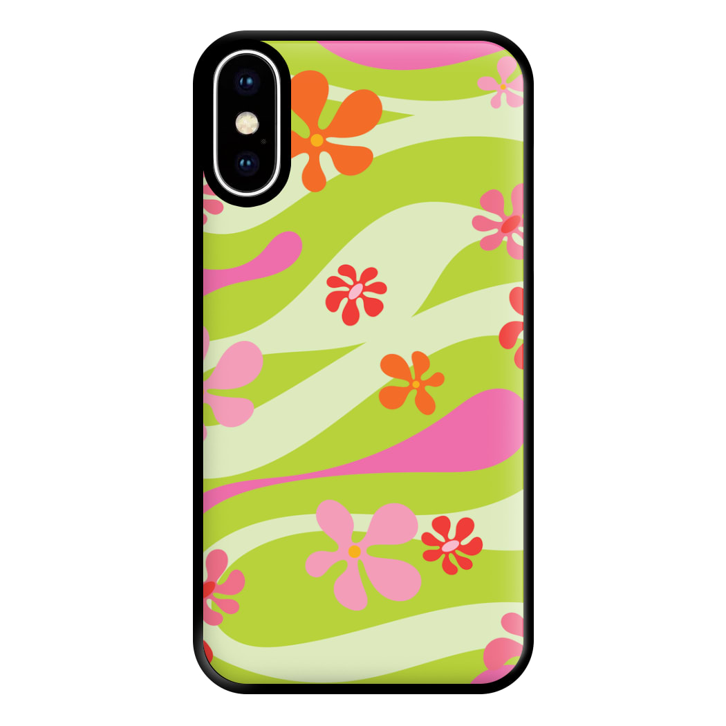 Retro Flowers Pattern Phone Case for iPhone XS Max
