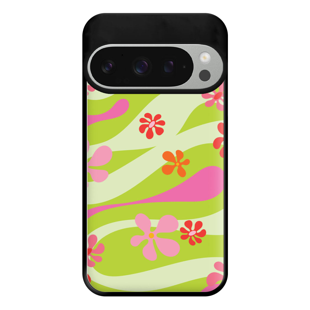 Retro Flowers Pattern Phone Case for Google Pixel 9 Pro XL