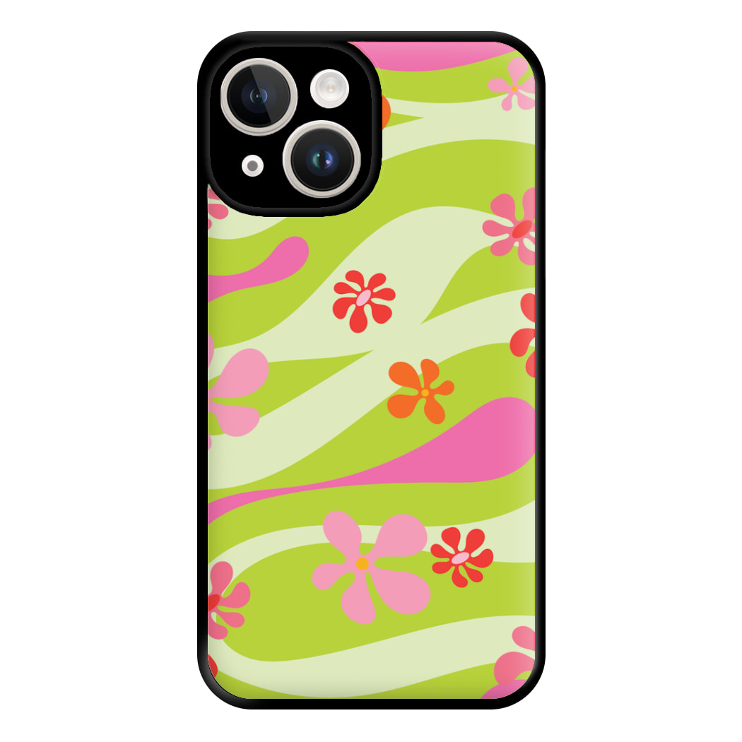 Retro Flowers Pattern Phone Case for iPhone 14