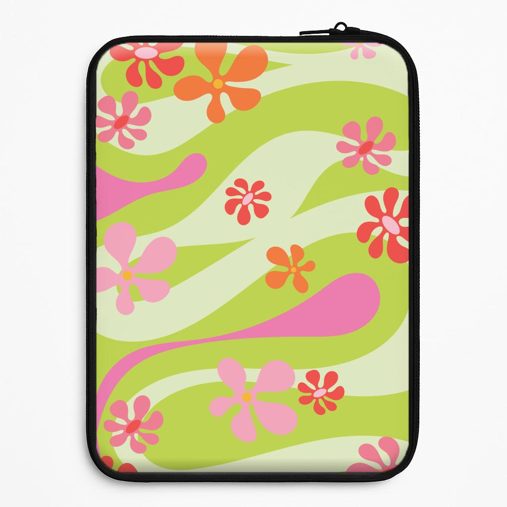 Retro Flowers Pattern Laptop Sleeve