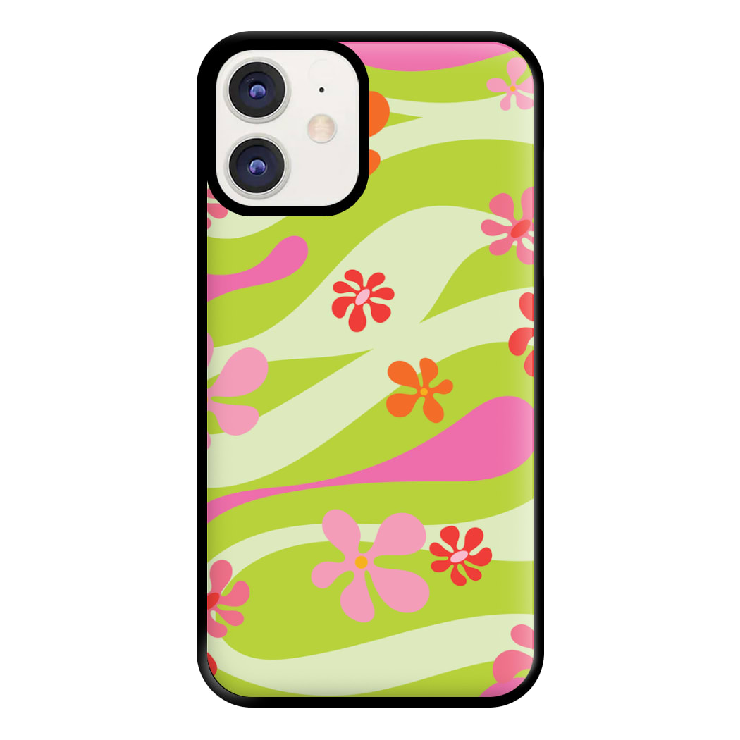 Retro Flowers Pattern Phone Case for iPhone 12 / 12 Pro