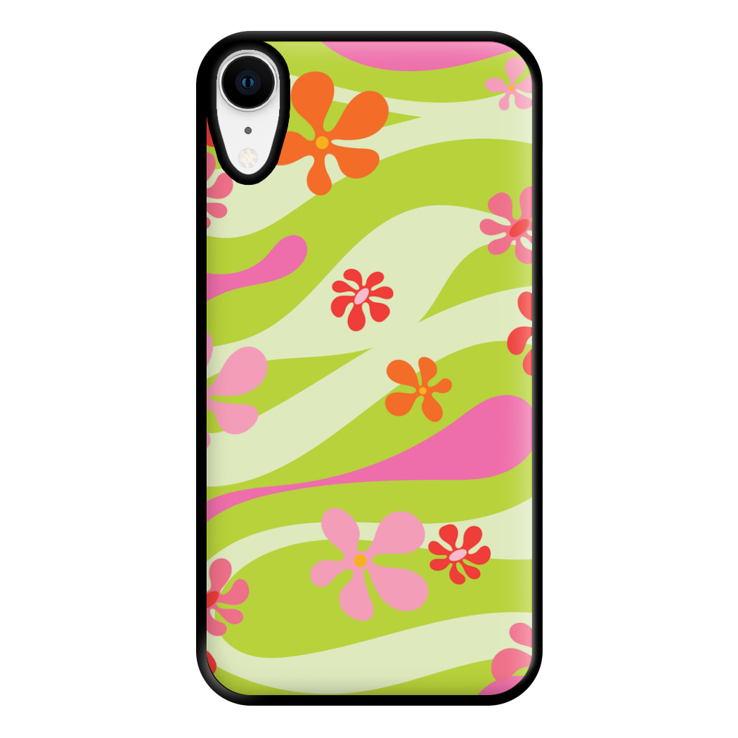 Retro Flowers Pattern Phone Case for iPhone XR
