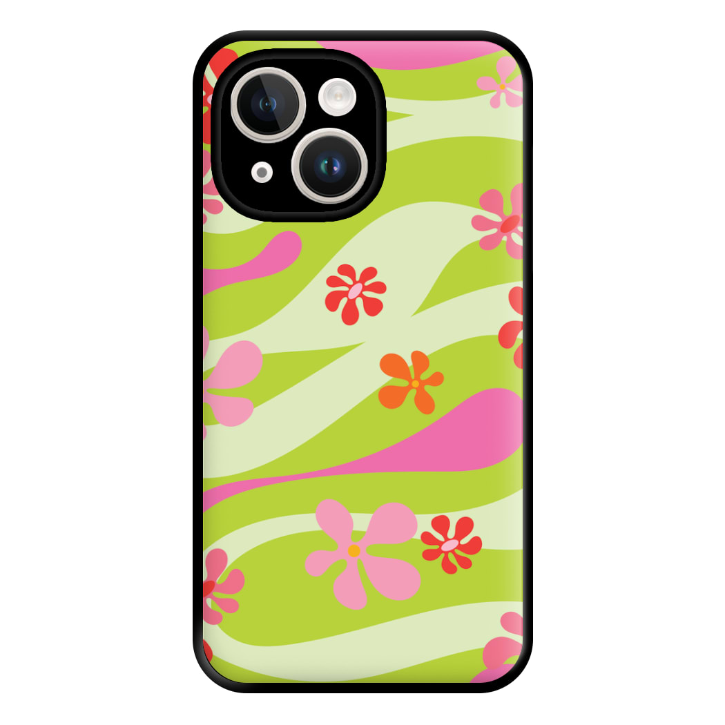 Retro Flowers Pattern Phone Case for iPhone 14 Plus