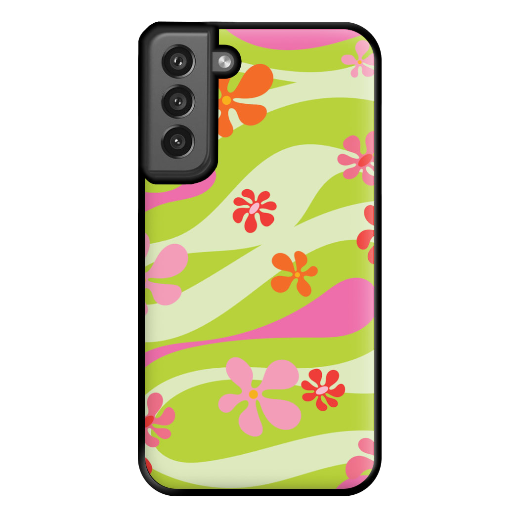 Retro Flowers Pattern Phone Case for Galaxy S21FE
