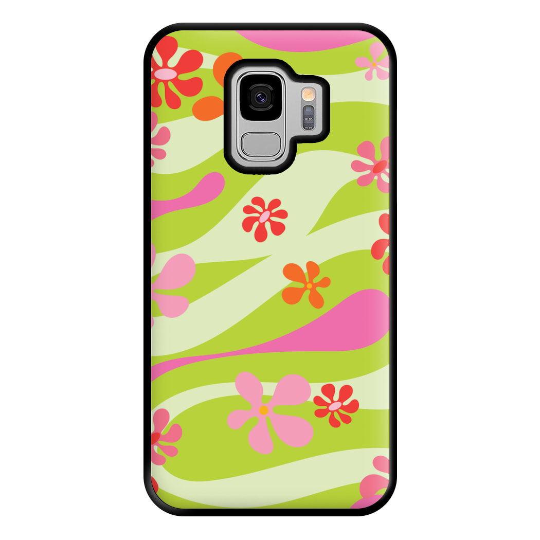 Retro Flowers Pattern Phone Case for Galaxy S9 Plus