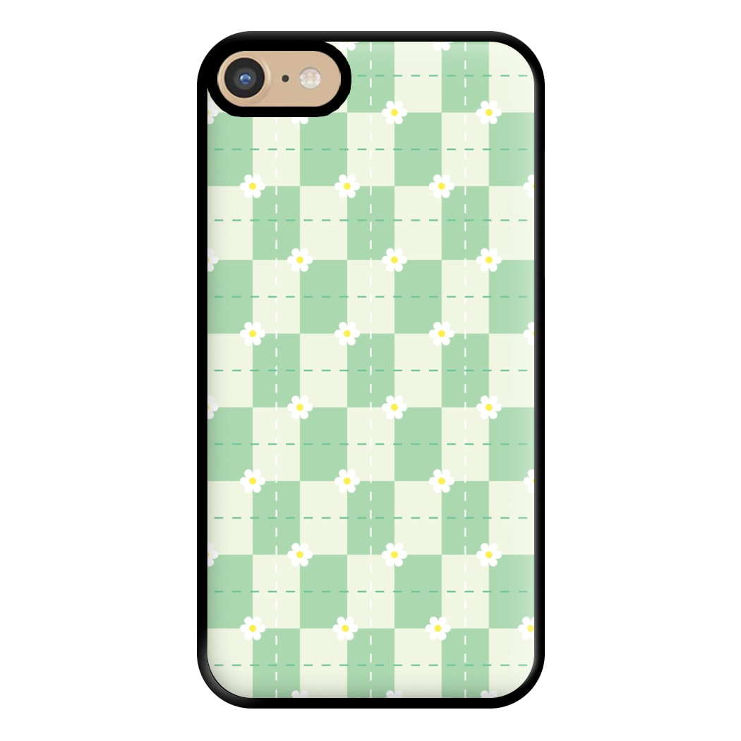 Green Plaid Daisies Phone Case for iPhone 6 / 7 / 8 / SE