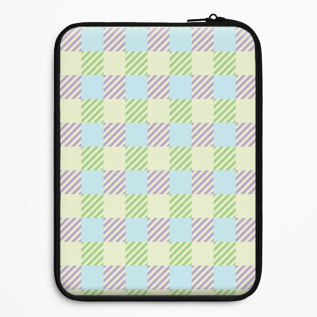 Green And Purple Checkered Universal Laptop Sleeve