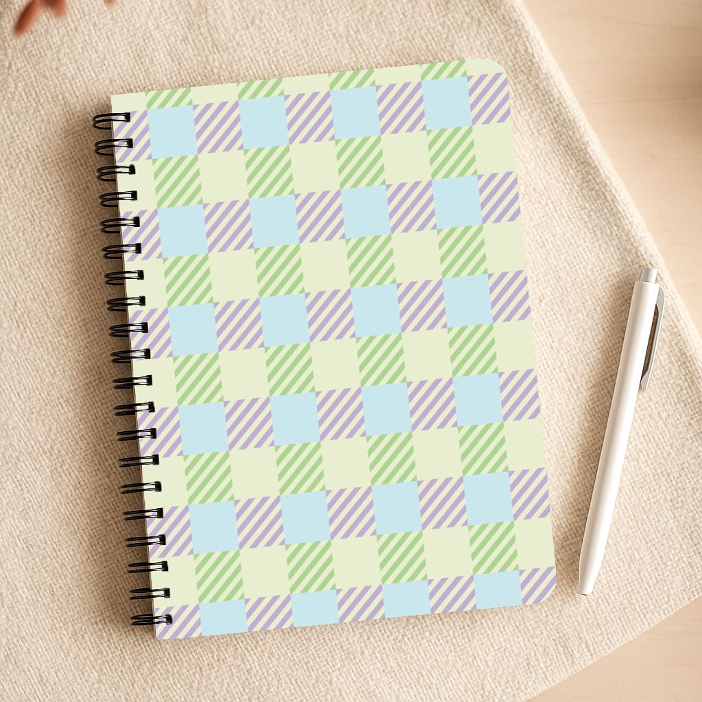 Green And Purple Checkered Notepad