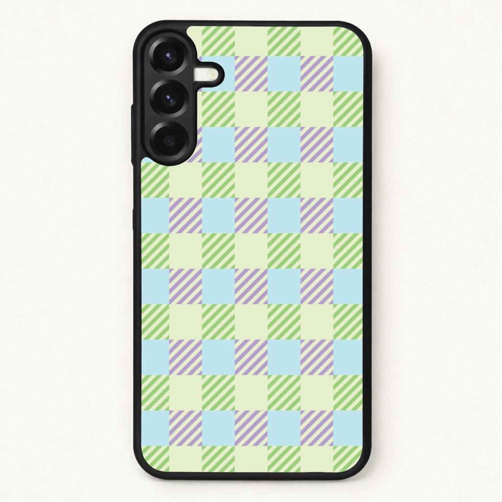 Green And Purple Checkered Phone Case for Galaxy A37