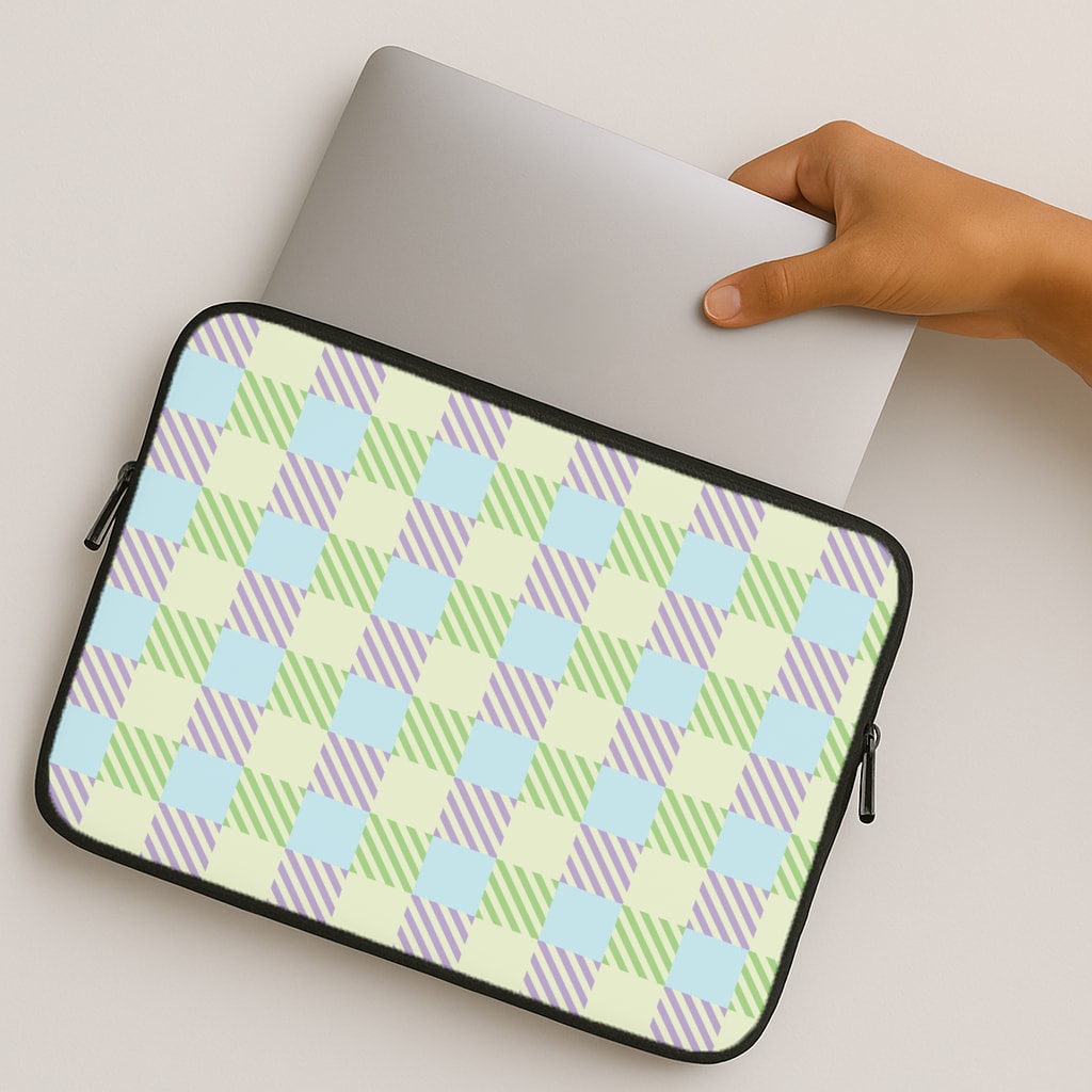 Green And Purple Checkered MacBook Case
