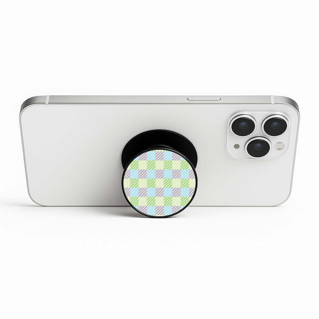 Green And Purple Checkered Phone Stand