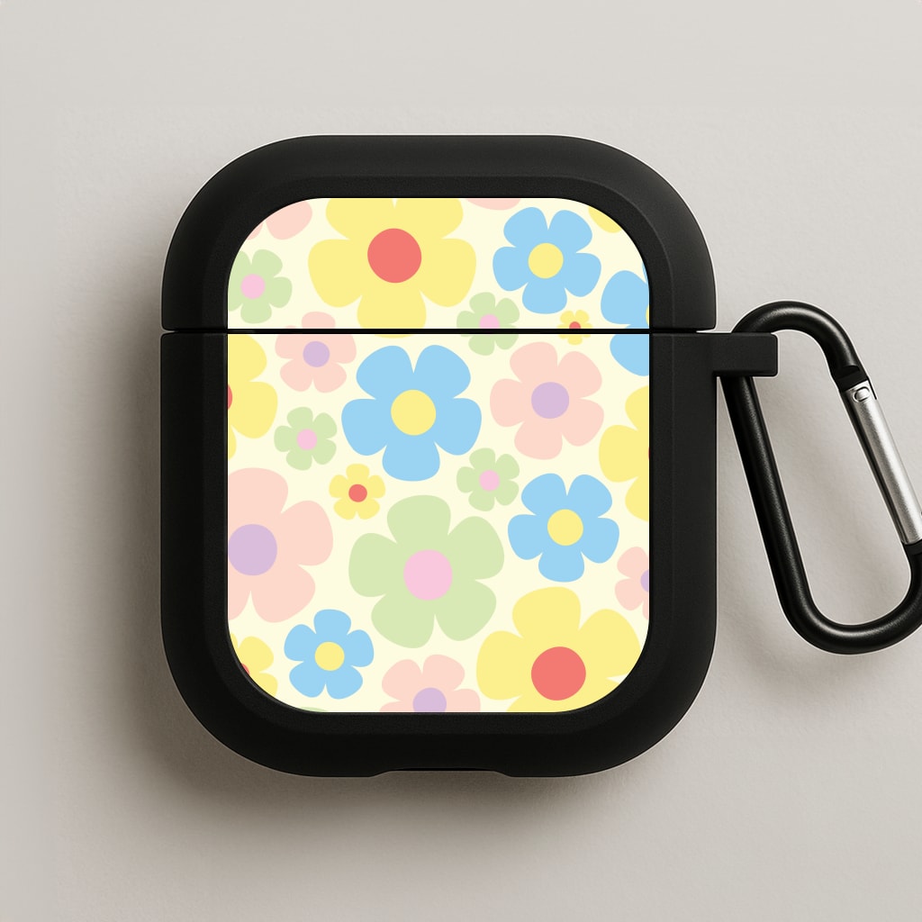 Rainbow Flowers Pattern AirPods Case