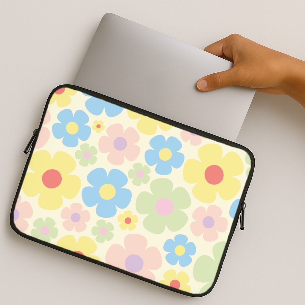 Rainbow Flowers Pattern MacBook Case