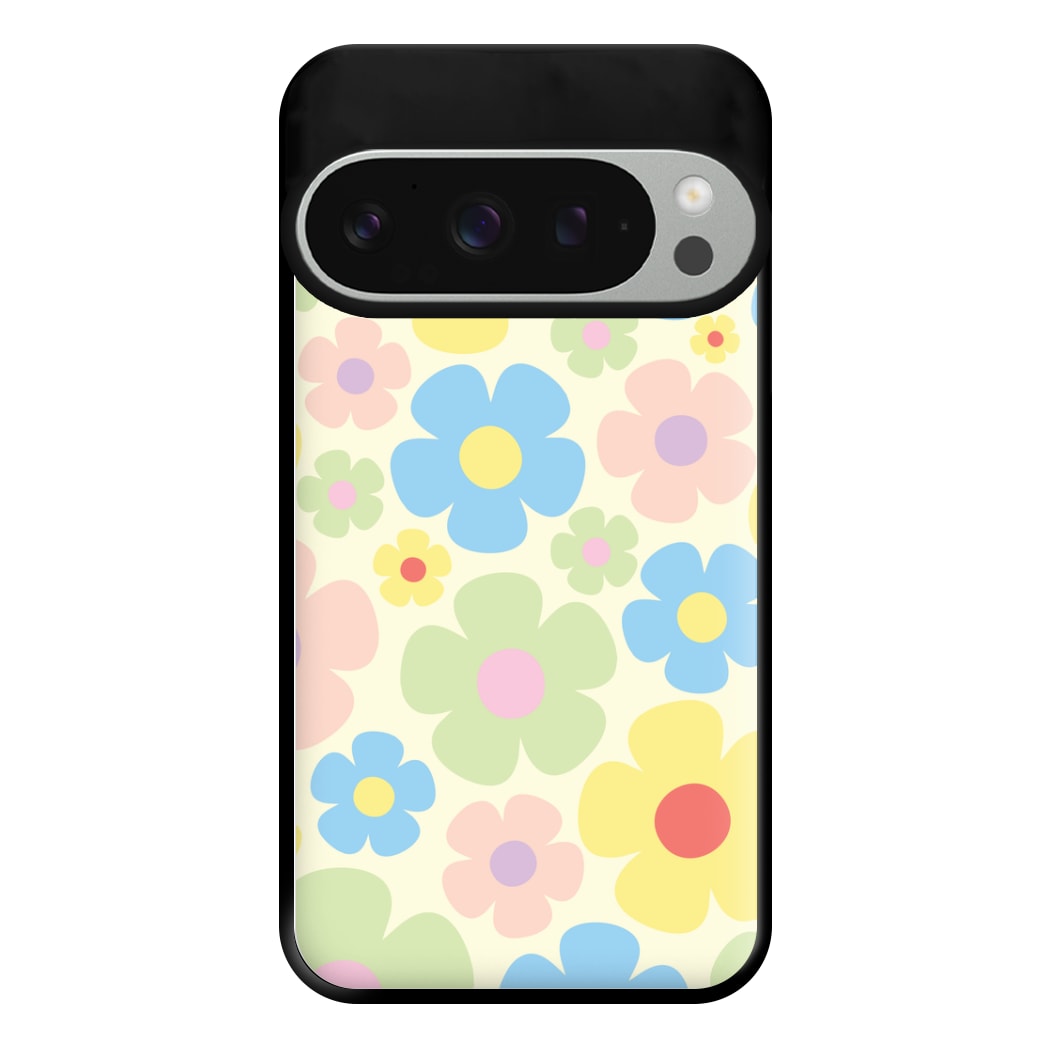 Rainbow Flowers Pattern Phone Case for Google Pixel 9 Pro XL