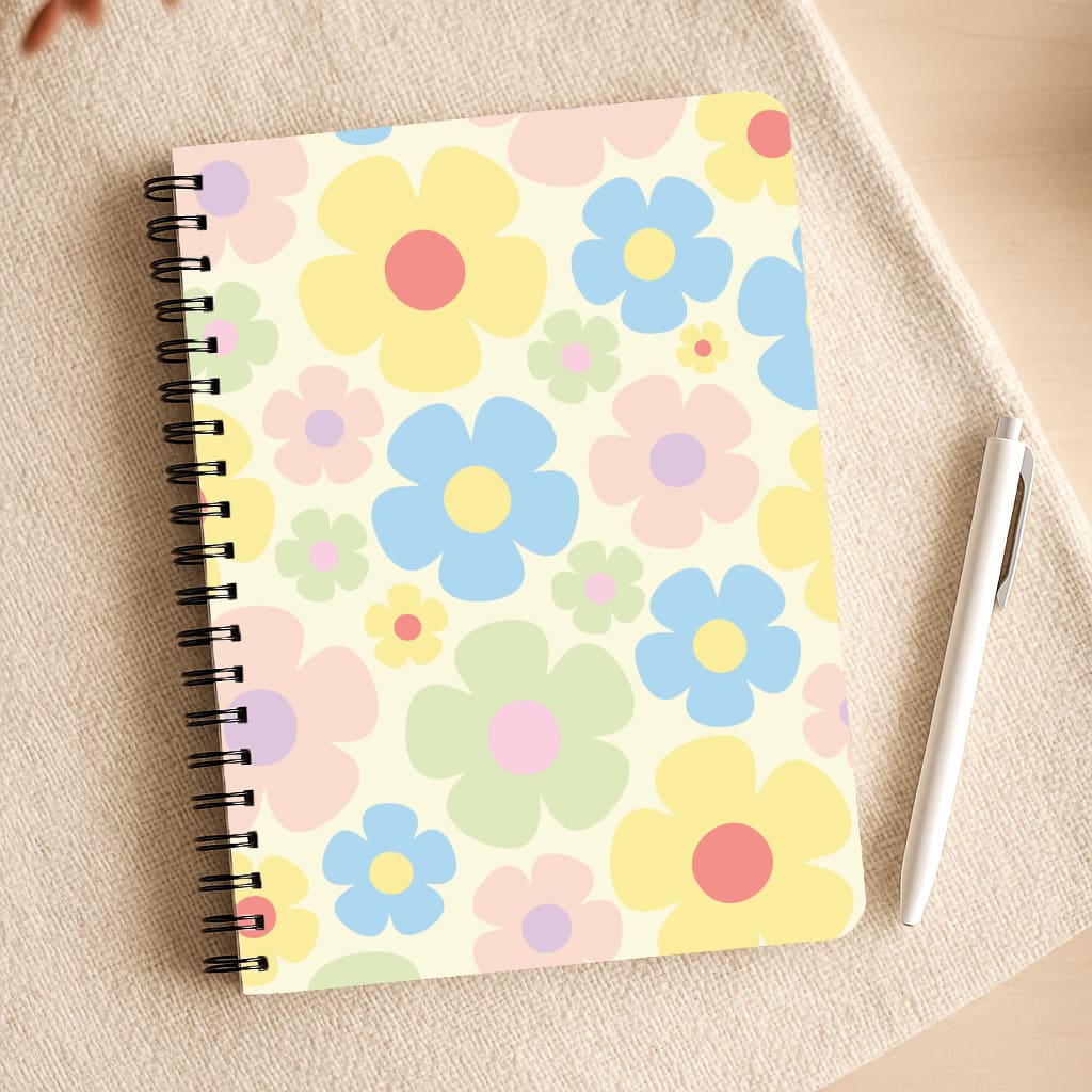 Rainbow Flowers Pattern Notepad