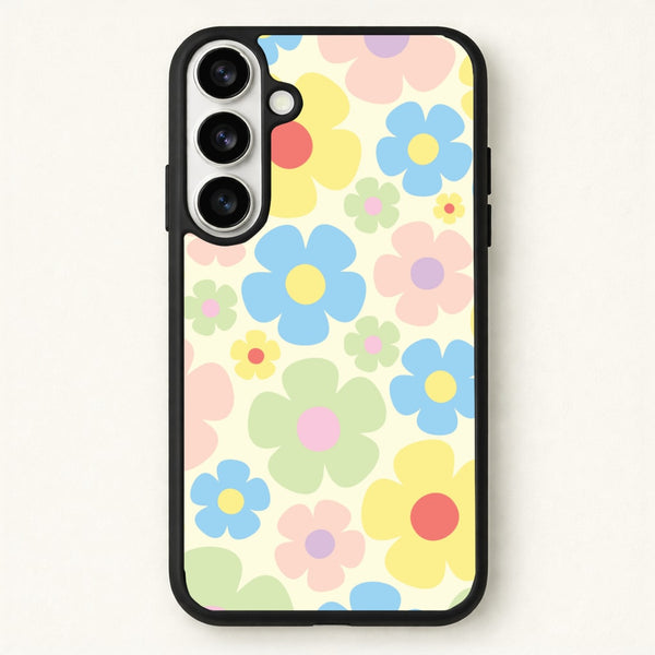 Rainbow Flowers Pattern Phone Case for Galaxy S26 Plus