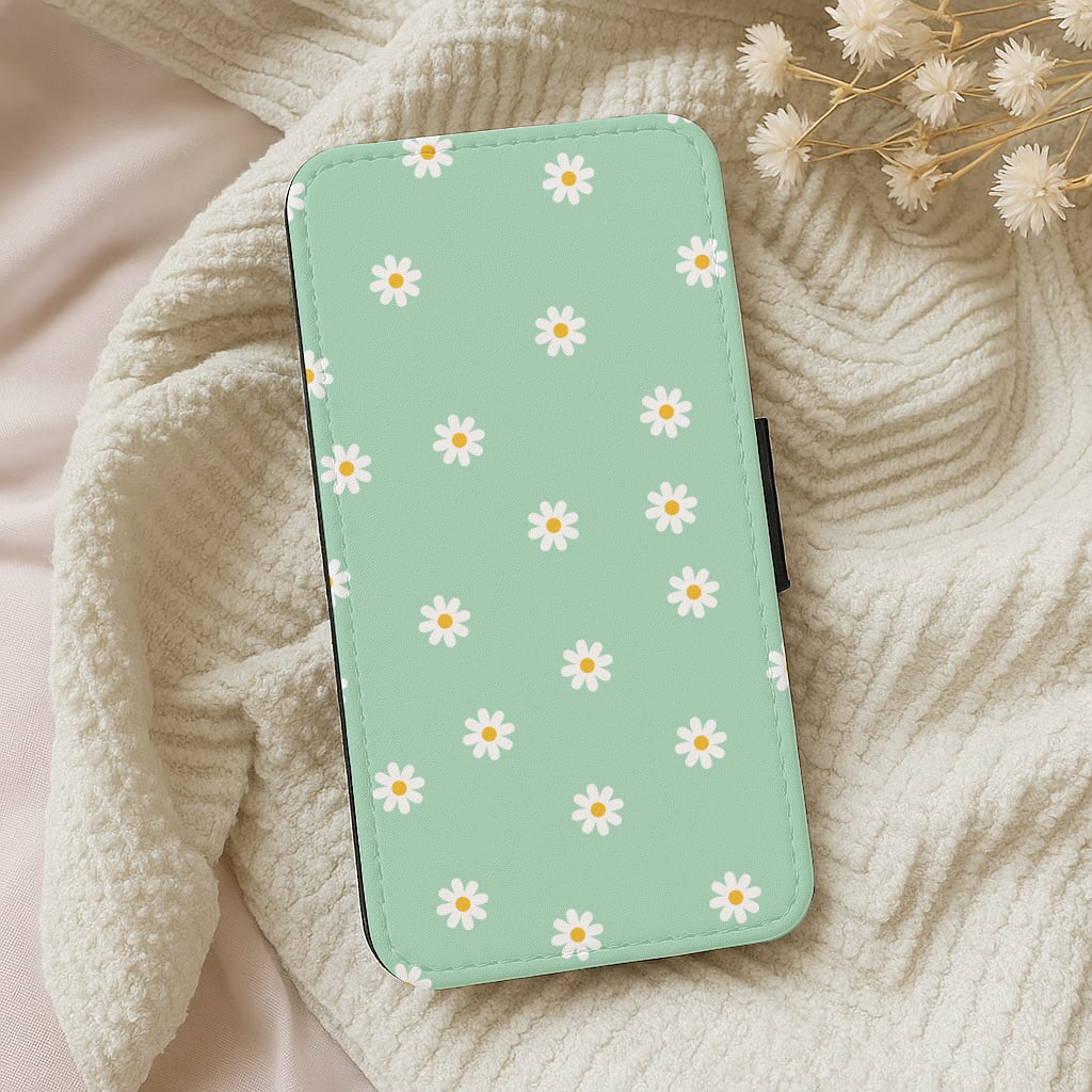 Teal Daisies Wallet Phone Case
